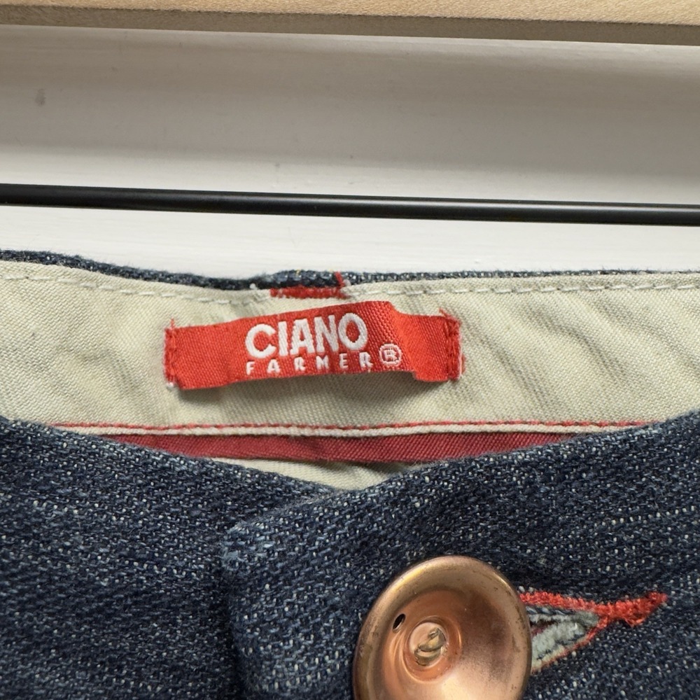 Ciano Farmer Style #900 Men's Sz 36 Loose Dark Wash Selvedge Denim Bootcut Jeans - Picture 5 of 7